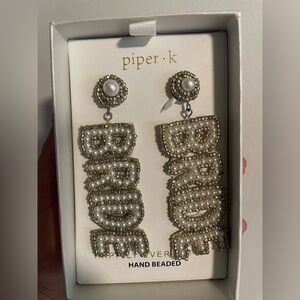 Piper Pearl Bride Statement Earrings